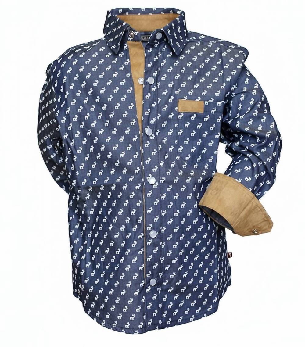 NEW FORE AXEL & HUDSON kids long sleeve moose shirt in blue